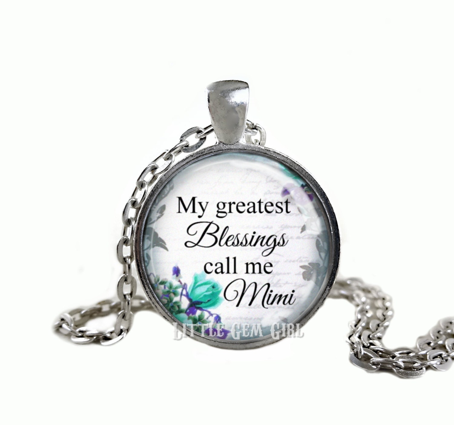 Mimi Halskette - My Greatest Blessings Call Me Schmuck Personalisiertes Muttertagsgeschenk Oma Vollständig Anpassbar von LittleGemGirl