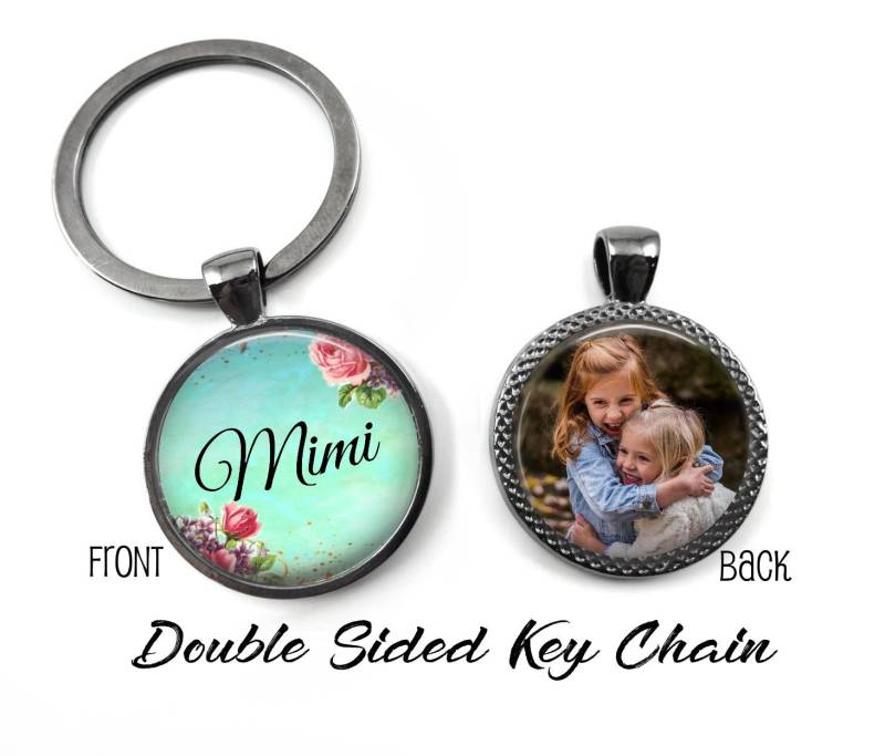 Mimi Schlüsselanhänger Charm - Jewelry 2 Sided Photo Doppelseitiger Personalisierter Anhänger Benutzerdefinierter Bildschmuck Muttertagsschmuck von LittleGemGirl