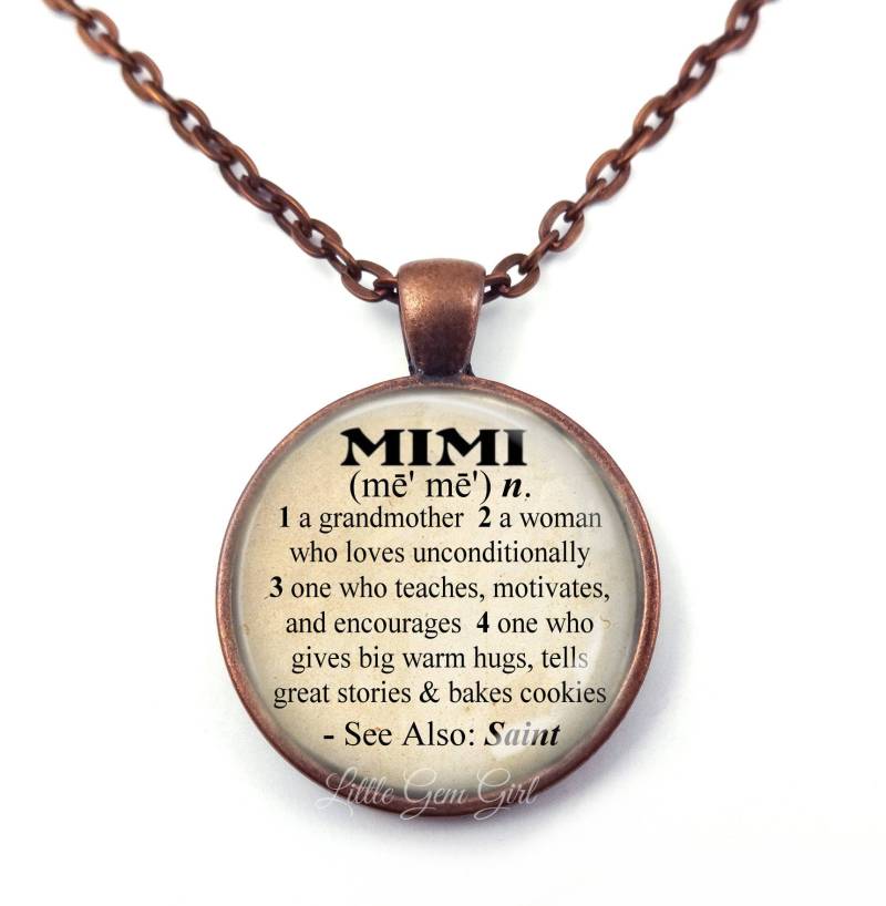 Mimi Schmuck Halskette Für Muttertag - Wörterbuch Definition Anhänger Mama Beste Mutter Aller Zeiten Geschenk Schlüsselanhänger Charm von LittleGemGirl