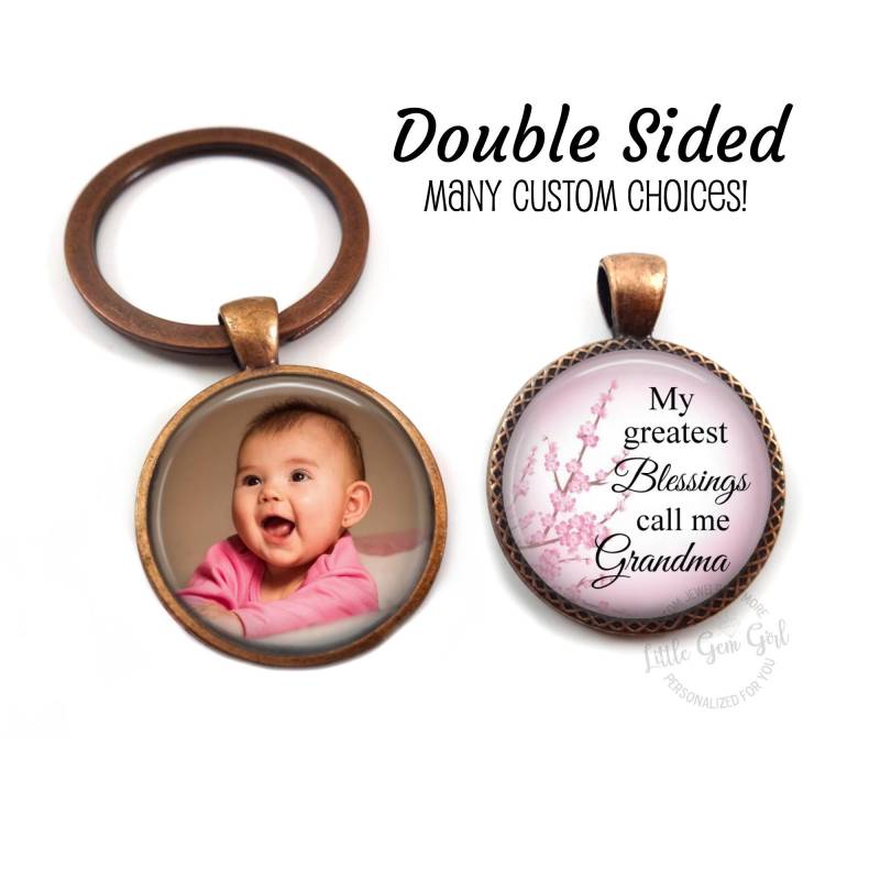 My Greatest Blessings Call Me Grandma Doppelseitiger Foto Schlüsselanhänger Charm Oder Halskette - Benutzerdefiniertes Bild Muttertagsschmuck von LittleGemGirl