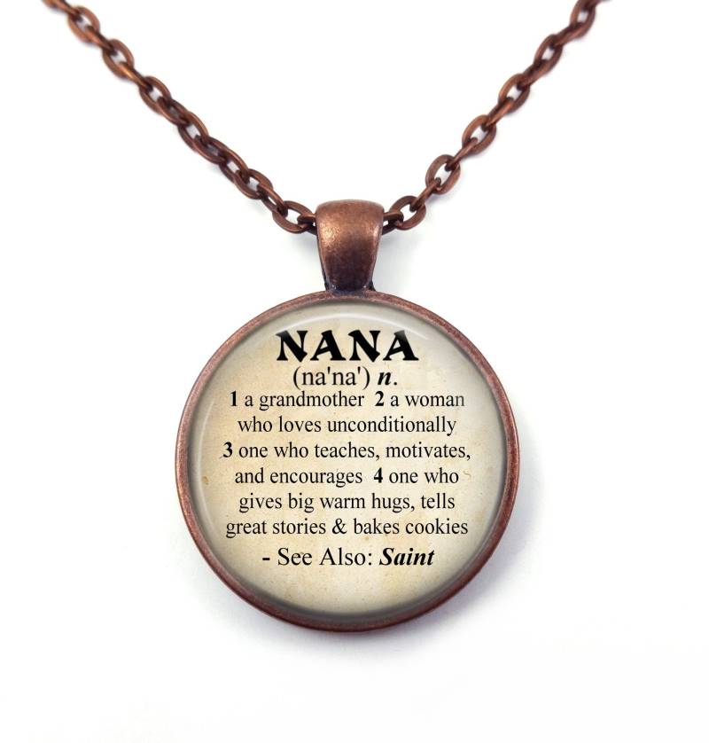 Nana Halskette Mit Oma Anhänger - Schmuck Runde Glaskuppel Oder Schlüsselanhänger Muttertagsgeschenk von LittleGemGirl