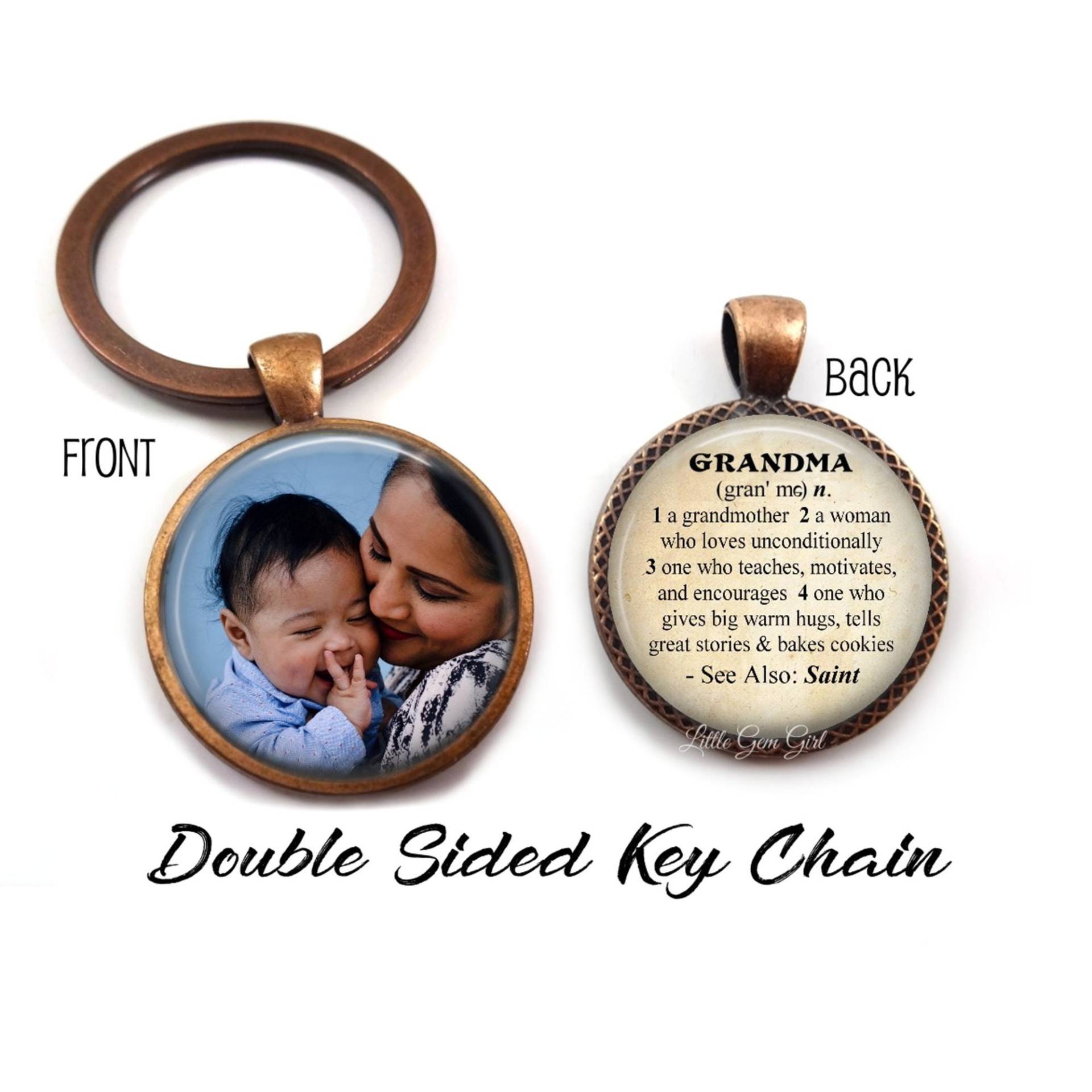 Oma Schlüsselanhänger Mit Individuellem Foto - Personalisierter Doppelseitiger Schmuck Großmutter Wörterbuch Definition Charm Geschenk Zum Muttertag von LittleGemGirl