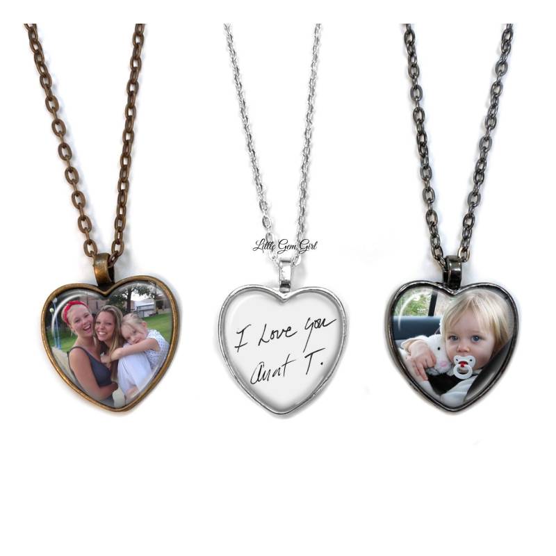 Personalisierte Foto Herz Halskette in Silber, Gunmetal Oder Kupfer - Valentinstag Geschenk Hochzeitsanhänger Personalisierter Bildanhänger von LittleGemGirl