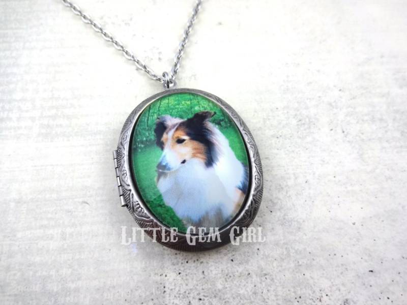 Personalisierte Foto Locket Halskette Große Oval Antique Silber/Bronze | 30 X 40 Mm von LittleGemGirl