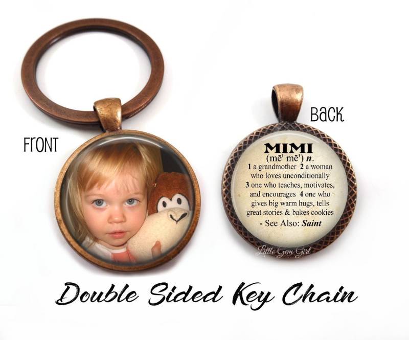 Personalisierte Foto Mimi Schlüsselanhänger Oder Halskette - Benutzerdefinierte Doppelseitiger Schmuck Wörterbuch Definition Anhänger von LittleGemGirl