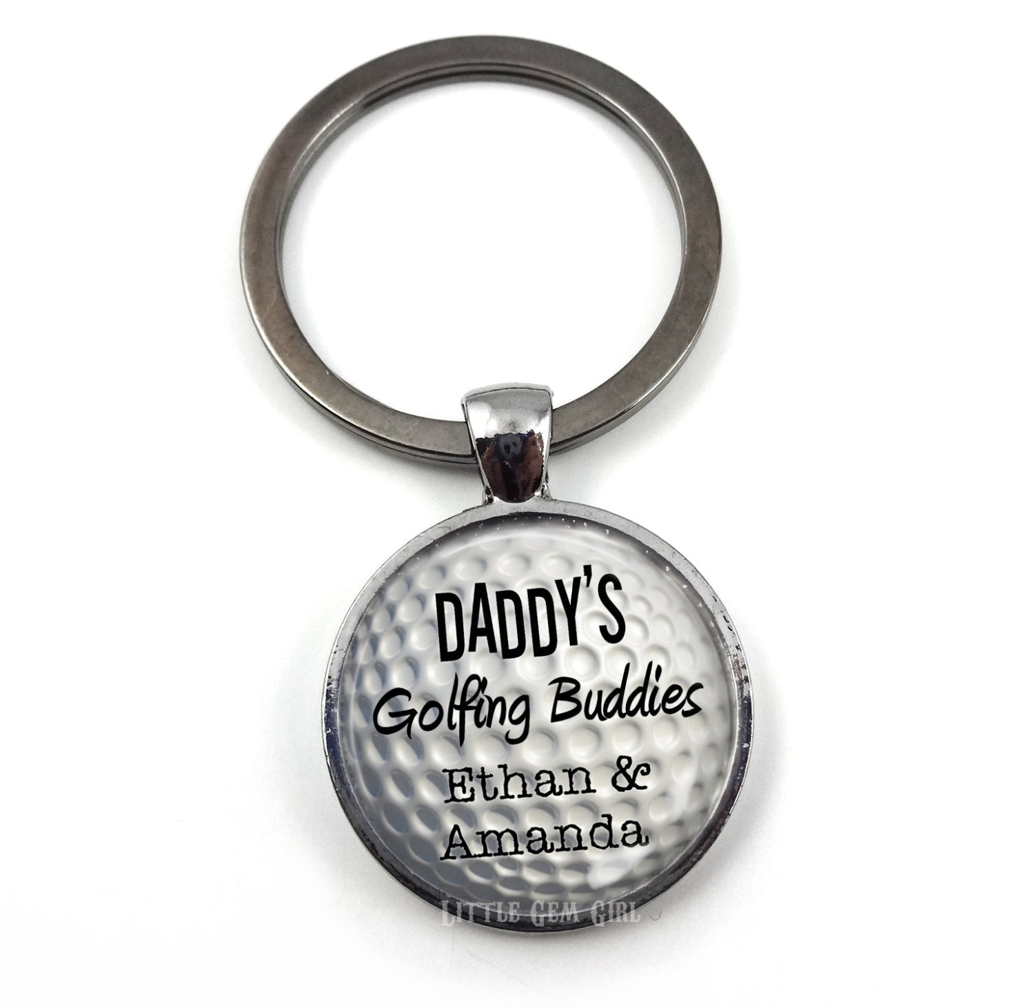Personalisierte Golf Schlüsselanhänger - Daddy's Golfing Buddies Keychain 5 Farben Vatertags-Golf-Geschenk Von Kindern Individuelles Golf-Geschenk von LittleGemGirl