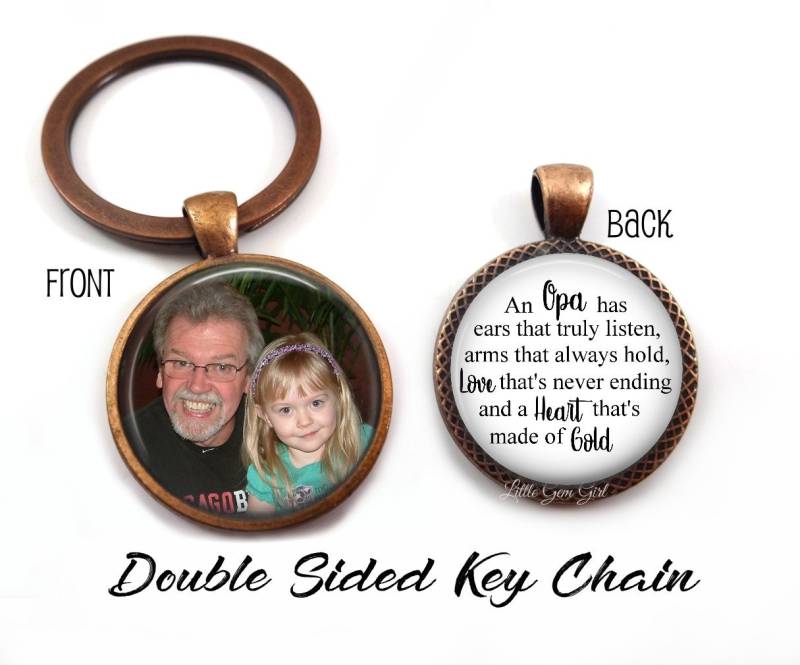 Personalisierte Opa Geschenk - Doppelseitiger Benutzerdefinierter Foto Schlüsselanhänger Personalisierter Bild Anhänger Vatertag Mit Ihrem von LittleGemGirl