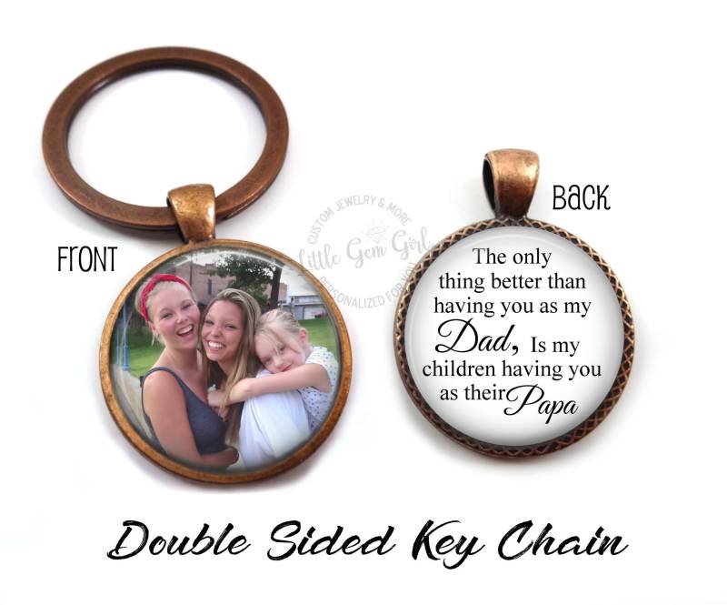 Personalisierte Papa Schlüsselanhänger - Doppelseitiges Foto Dad Keychain The Only Thing Better Opa Vatertagsgeschenk Andenken von LittleGemGirl