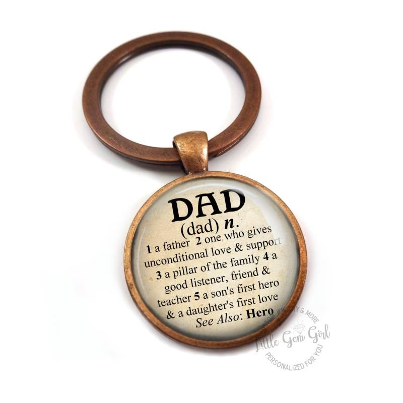 Personalisierter Schlüsselanhänger Mit Wörterbuch-Definition Für Papa - Einzigartiges Vatertagsgeschenk Von Sohn Und Tochter Personalisierter von LittleGemGirl