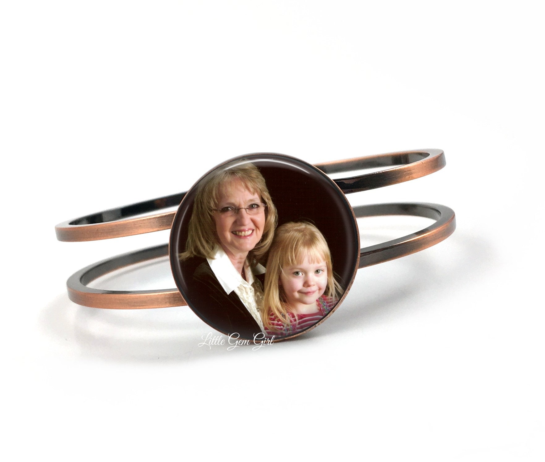 Personalisiertes Armband Mit Foto - in Kupfer Oder Silber Metallarmband Fotogeschenk Zum Muttertag von LittleGemGirl
