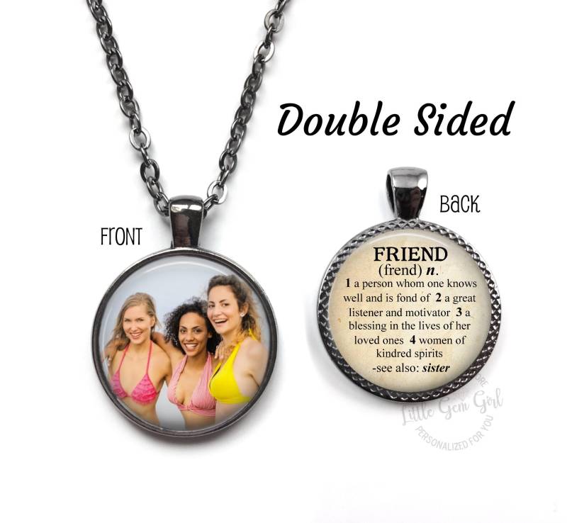 Personalisiertes Foto Doppelseitiger Freund Halskette Oder Schlüsselanhänger Charm - Bild Schmuck Geschenk Für Beste Freunde Mit von LittleGemGirl
