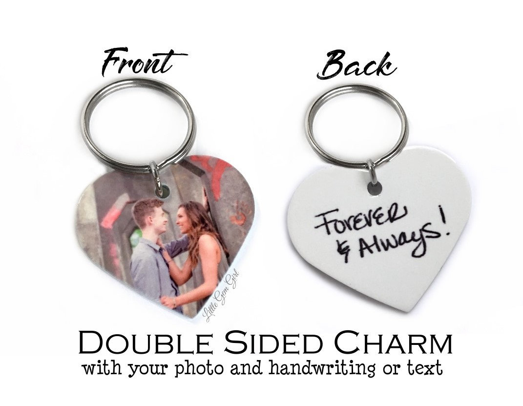 Personalisiertes Foto Herz Schlüsselanhänger Oder Halskette Mit Aktueller Handschrift Signatur - Bild Personalisiertes Foto Herz Schlüsselanhänger Oder Halskette Mit Aktueller Handschrift Signatur - Bild von LittleGemGirl