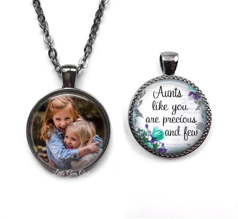 Tante Halskette - Schmuck 2 Seitige Personalisierte Bild Doppelseitiger Benutzerdefinierter Foto Anhänger 4 Einstellung Farben & 23 Stil Optionen von LittleGemGirl