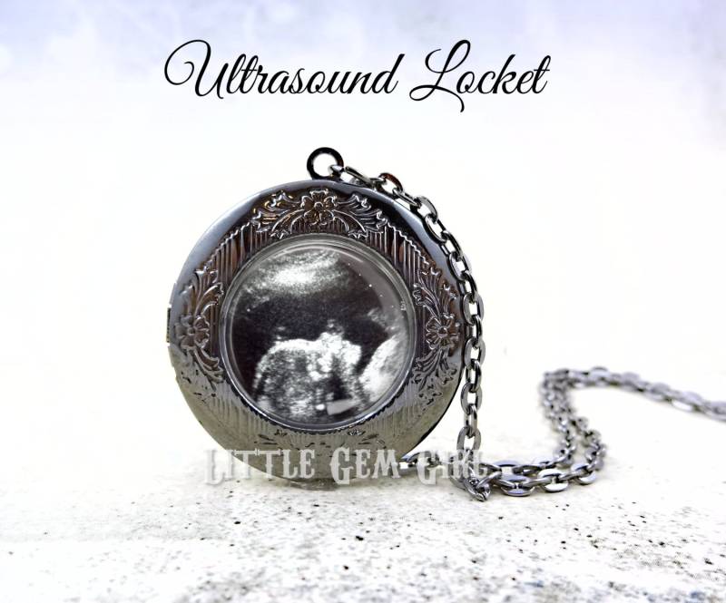 Ultraschall-Medaillon-Halskette - Besonders Angefertigt Mit Ihrem Foto Bronze, Silber Oder Gunmetal-Medaillon-Anhänger Rundes Benutzerdefiniertes von LittleGemGirl