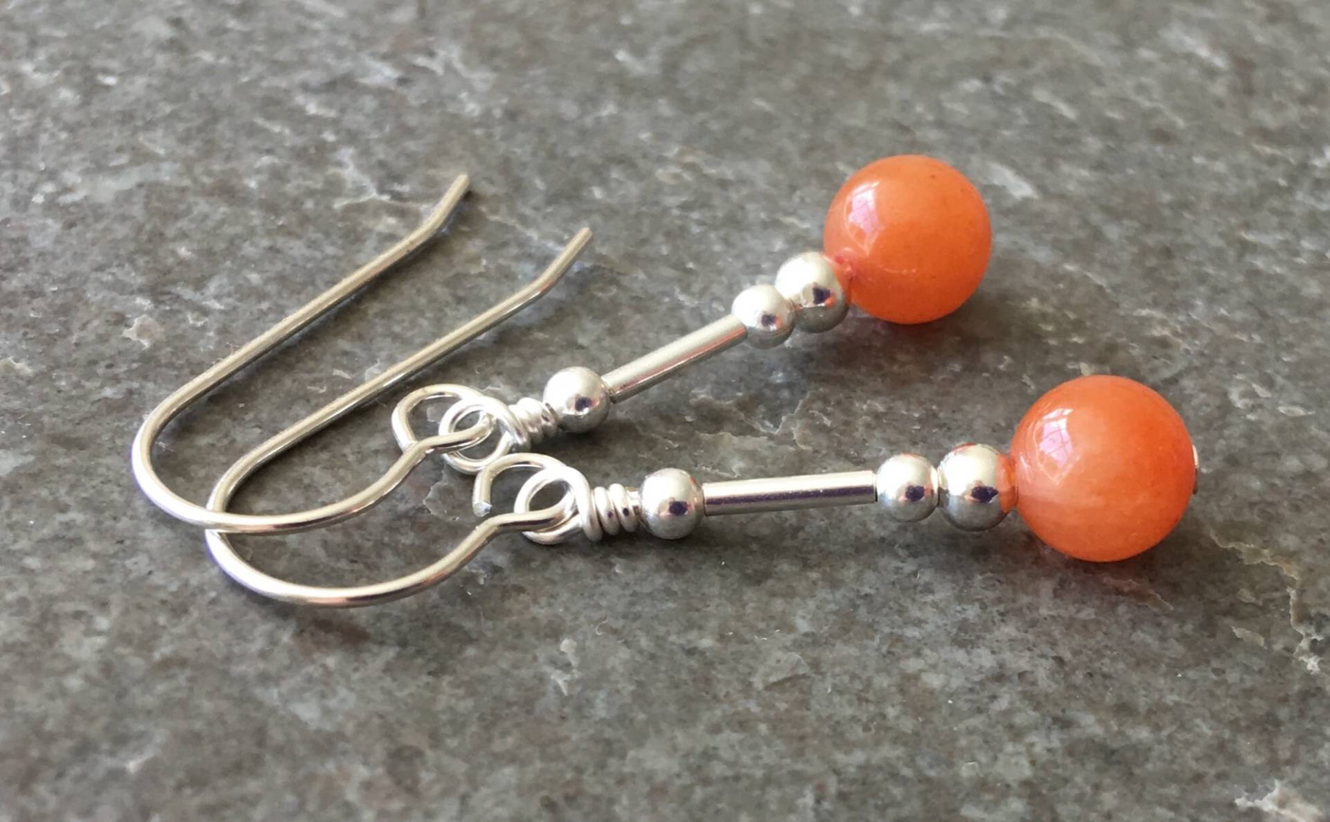 Einfache Orange/Rot Aventurin Edelstein & Sterling Silber Tropfen Ohrringe Mit Geschenk-Box - Lg2 Einfache Orange/Rot Aventurin Edelstein & Sterling Silber Tropfen Ohrringe Mit Geschenk-Box - Lg2 von LittleGemJewel