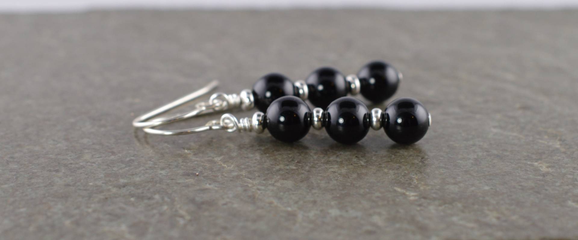 Jet Schwarz Onyx Edelstein & Sterling Silber Tropfen Ohrringe Mit Geschenk-Box - Jeden Tag Schmuck Für Frauen Lg3 von LittleGemJewel