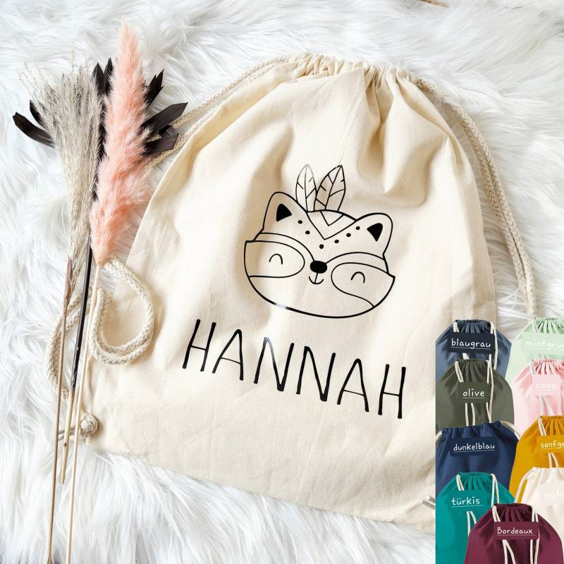 Turnbeutel | Personalisiert Waldtiere Wechselsachenbeutel Jutebeutel Leinenbeutel Kinder von LittleGiveAway