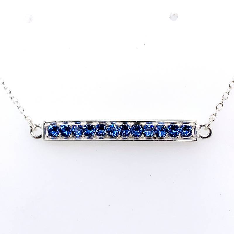 Swarovski Crystal Birthstone Bar Halskette - 925 Sterling Silber Neu von LittleGoldDaisyCom