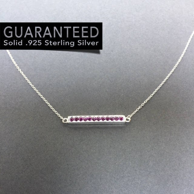 Swarovski Crystal Birthstone Bar Halskette Anhänger - 925 Sterling Silber Brand New von LittleGoldDaisyCom