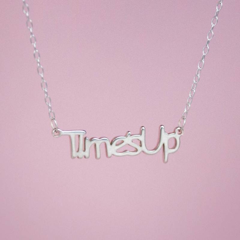 Timesup Movement Campaign Kette Anhänger Aus Sterling Silber 925 Mit 16" in Geschenkbox, Namensschild Statement von LittleGoldDaisyCom