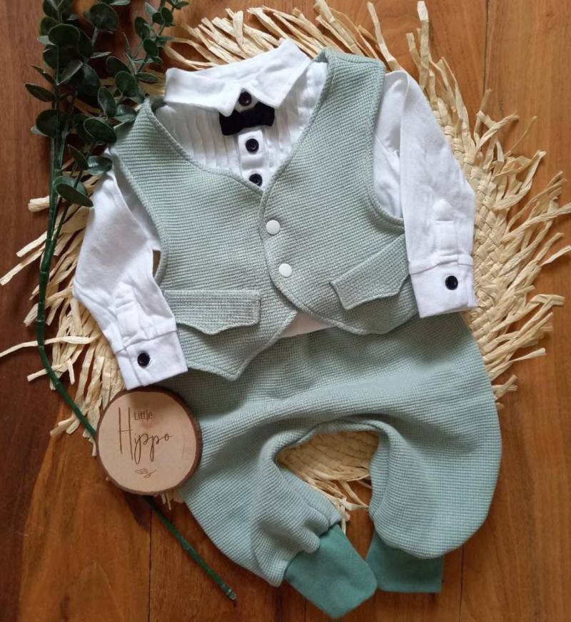 Taufoutfit Junge, Baby, Festliches Outfit Festliche Kleidung, Hochzeitsoutfit Anzug Baby Kleidung Kleinkind von LittleHipposBoutique