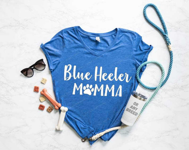 Blaues Heeler Momma Shirt - Jede Rasse Soft Dog Mama Tshirt Mom Hundemama Red von LittleHuskyShop
