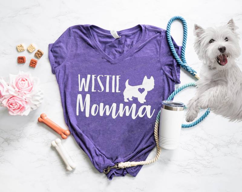 Westie Mama Shirt - West Highland White Terrier Mom T-Shirt von LittleHuskyShop
