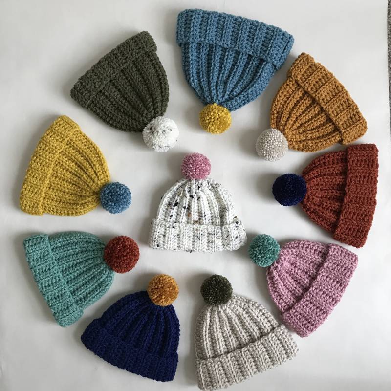 Handgefertigte Häkeln Baby Mütze Benutzerdefinierte Bommel Kleinkind-Hut von LittleJuHandmade