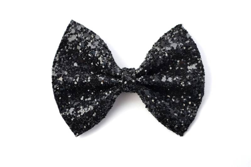 Schwarz Glitter Bogen Schöne Liebenswert Clip Für Neugeborene Fallen Kleine Mädchen Kind Erwachsener Halloween Prop Fotobilder von LittleKateDesigns