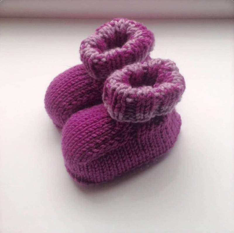 Handgestrickte Baby Booties Aus Kaschmir Merino Garn - 0-3 Monate von LittleKnitStore