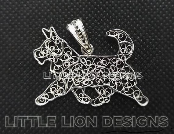 Podengo Portugues Pequeno Draht Anhänger | Podengo Pin Brosche, Filligree Hund, Hunderasse Schmuck, Kleines Löwen Design von LittleLionDesignsMK