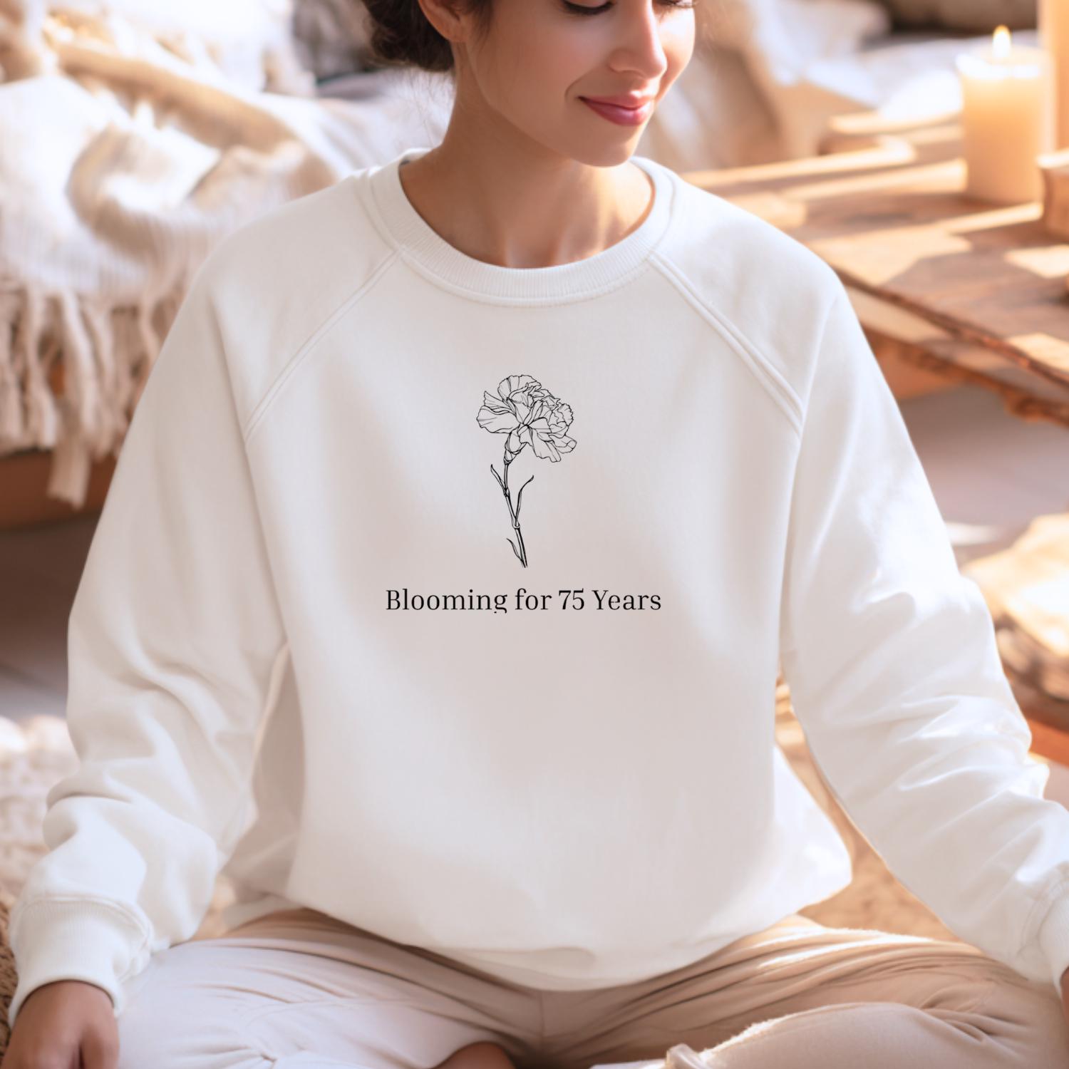 75.geburtstag Geschenk Für Frauen 75 Jahre Sweatshirt, Eleganter Bio Raglan Pullover von LittleLoveHouse