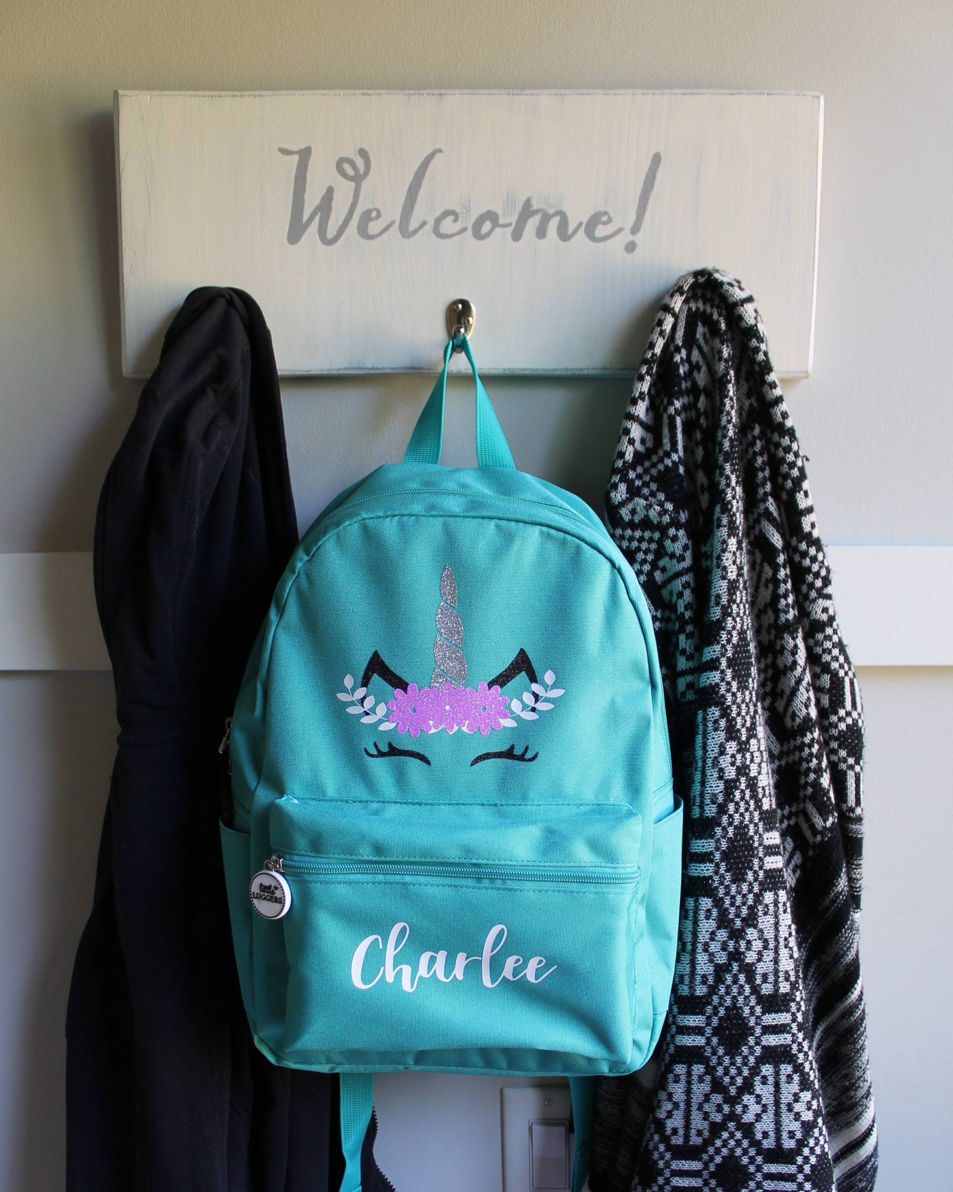 Einhorn Rucksack/Personalisierter Kinder Mädchen Schulrucksack Glitzer von LittleLuggers