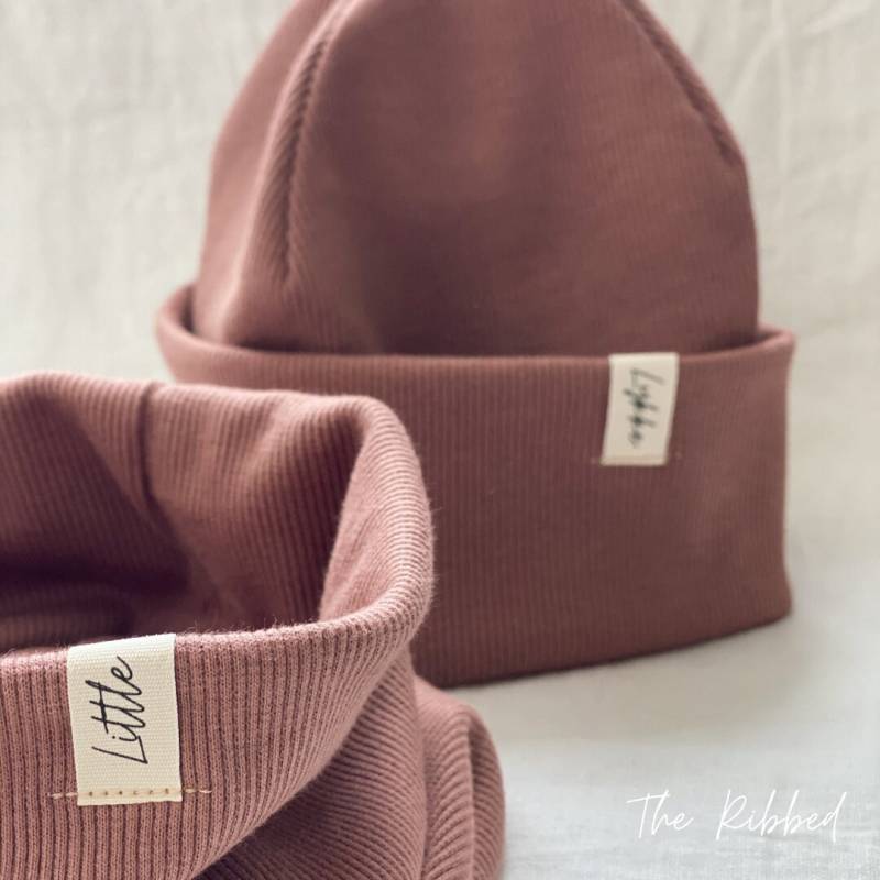Set Aus Rib Beanie & Loopschal in Verschiedenen Farben von LittleLykke