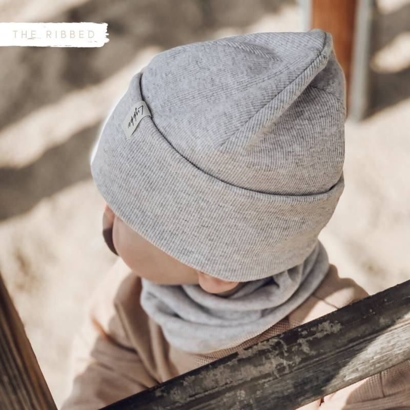 Set Aus Rib Beanie & Loopschal in Verschiedenen Farben von LittleLykke