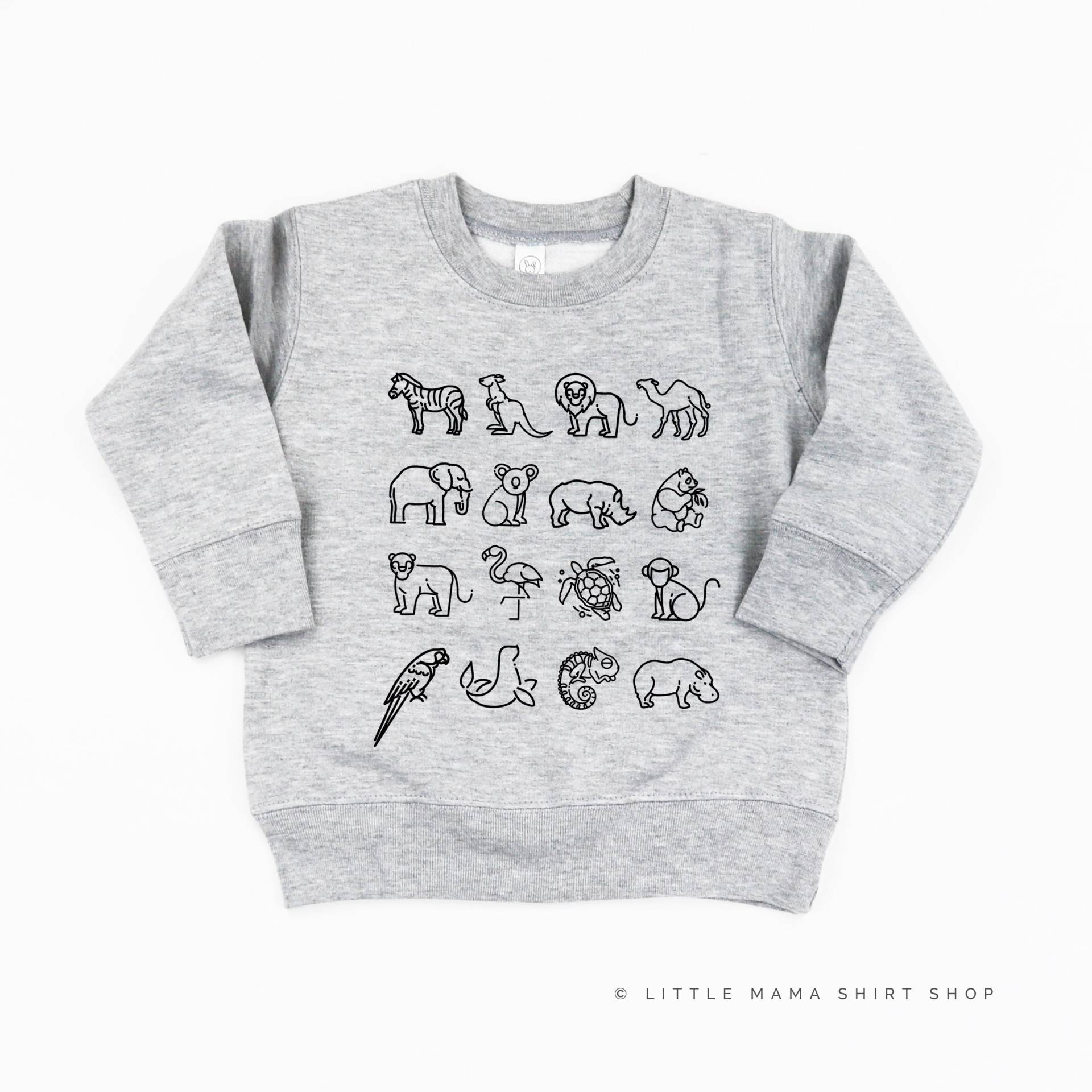 4x4 Zootiere - Kinderpullover | Zoopullover Mädchen Pullover Jungenpullover Kleinkind Zoo Tier Crew von LittleMamaShirtShop