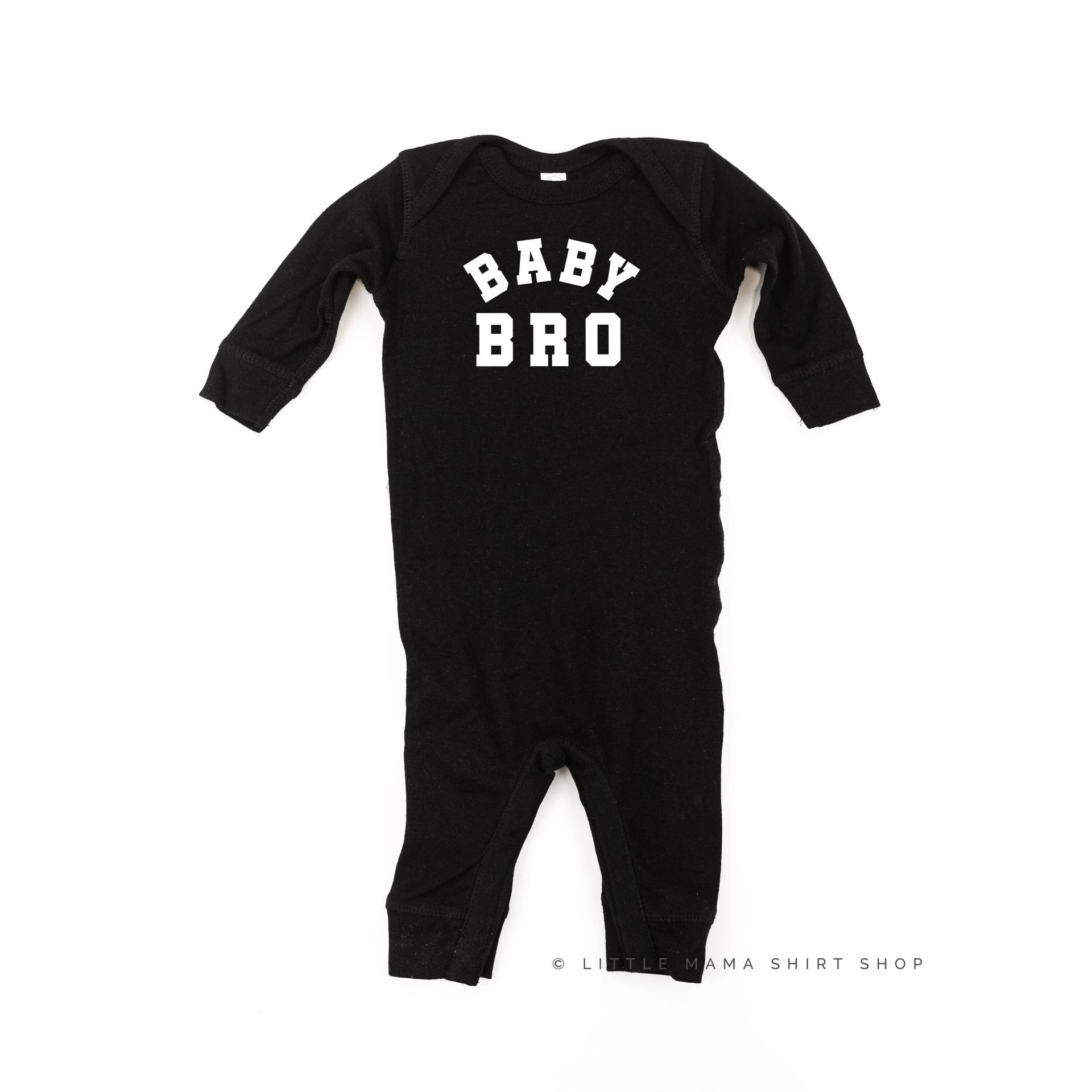 Baby Bro - Varsity One Piece Baby Sleeper | Body Grafik Tees Strampler Schlafer Geschwister von LittleMamaShirtShop