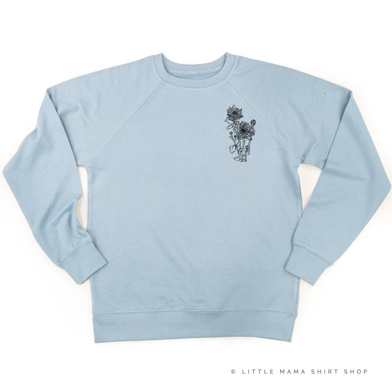 Chrysantheme - Leichter Pullover | Mama Shirt Kapuzenpullover Crewneck Geburtsblumenpullover Geburtsblumen von LittleMamaShirtShop