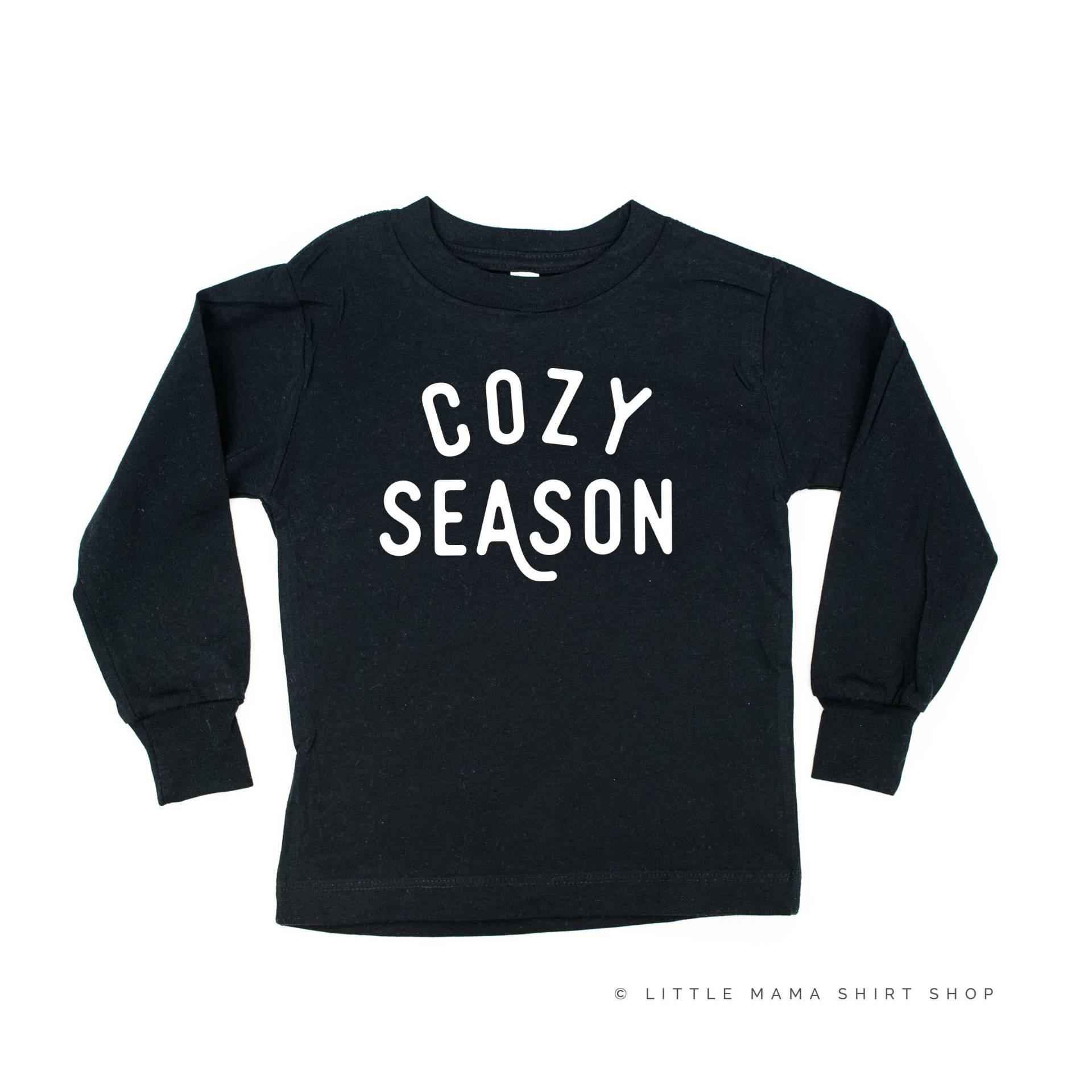 Cosy Season - Long Sleeve Kinder Shirt | Herbst Babe Kürbis Aufnäher Erntedankfest Happy Fall Y'all Grafik T-Shirt Apfelkuchen von LittleMamaShirtShop