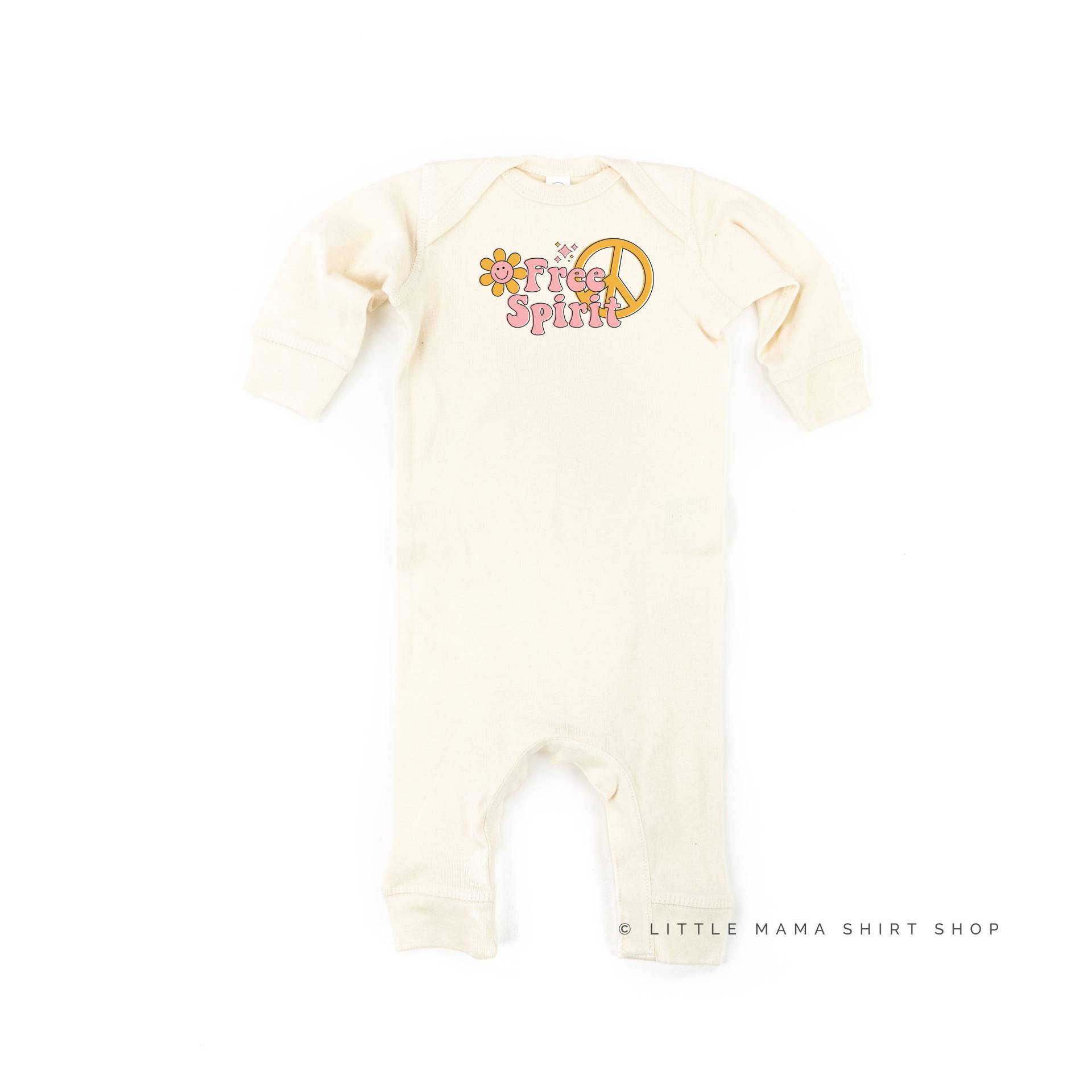 Free Spirit - Ein Stück Baby Schlafer | Groovy Bodysuit Retro Body Säuglingsschlafer 70Er Vibes von LittleMamaShirtShop