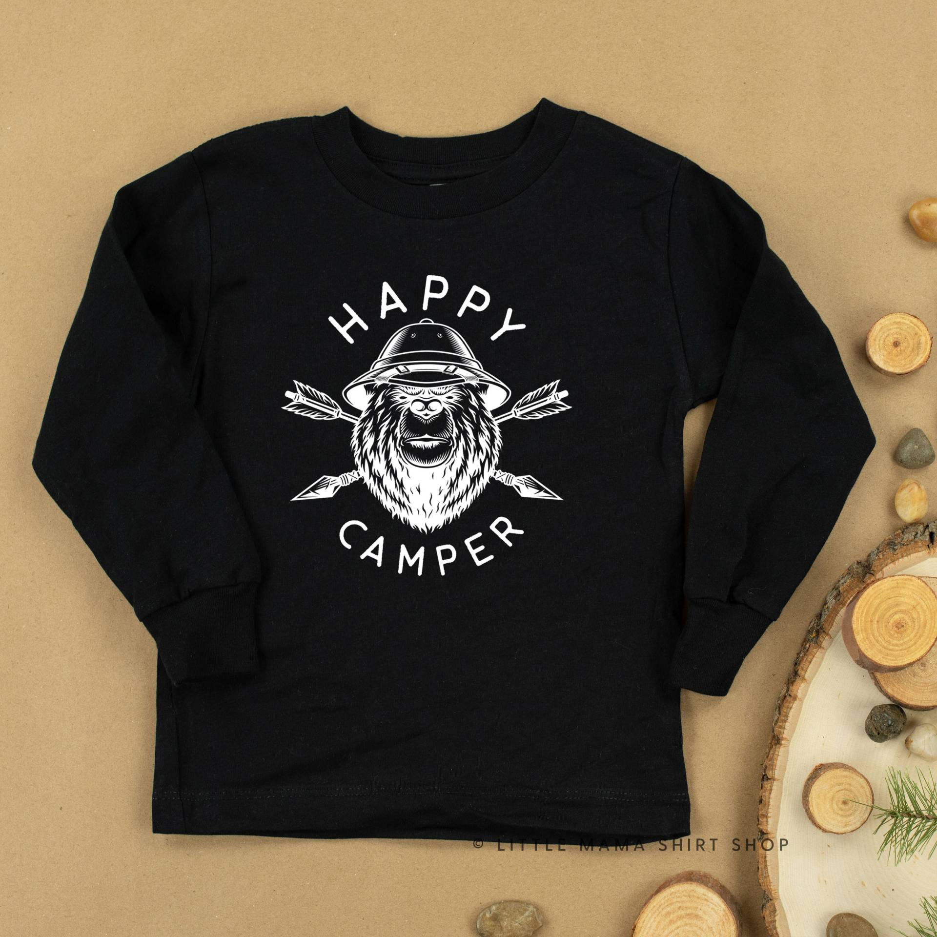 Happy Camper | Langarm Shirt Kleinkind Shirts Jugend Kinder Grafik T-Shirts von LittleMamaShirtShop