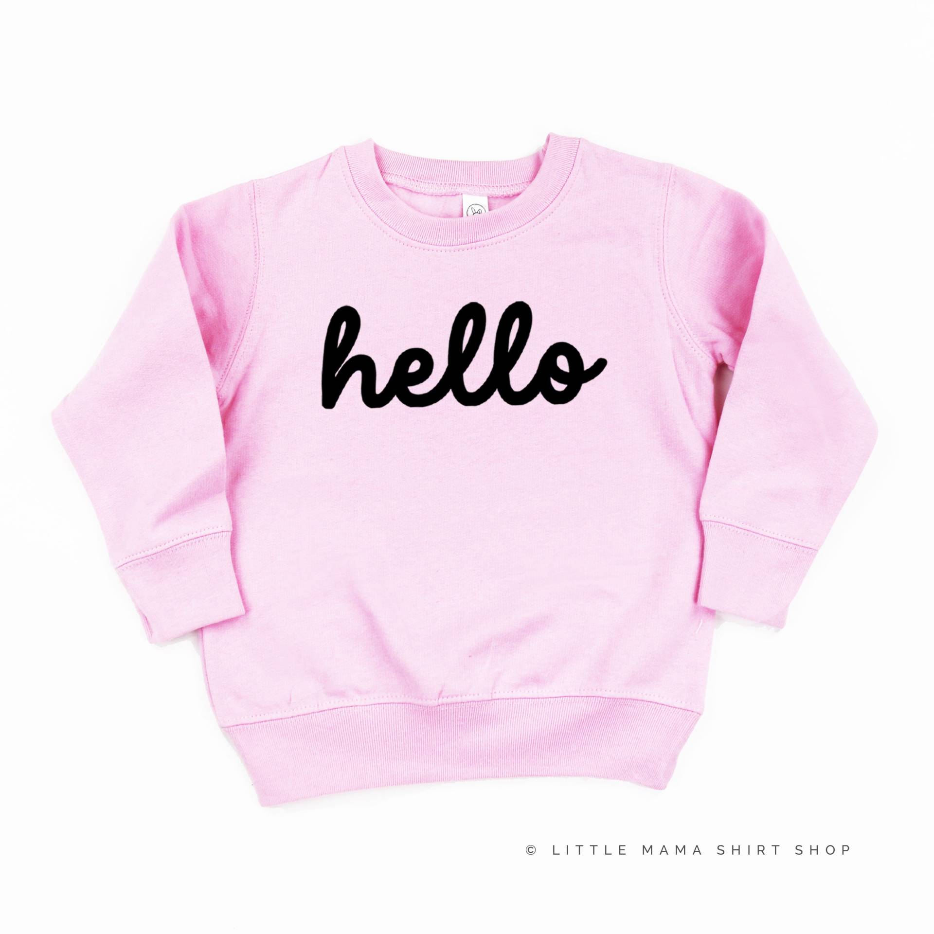 Hello - Kinderpullover | Kinder Grafik Pullover Mädchen Jungenpullover Kleine Für von LittleMamaShirtShop