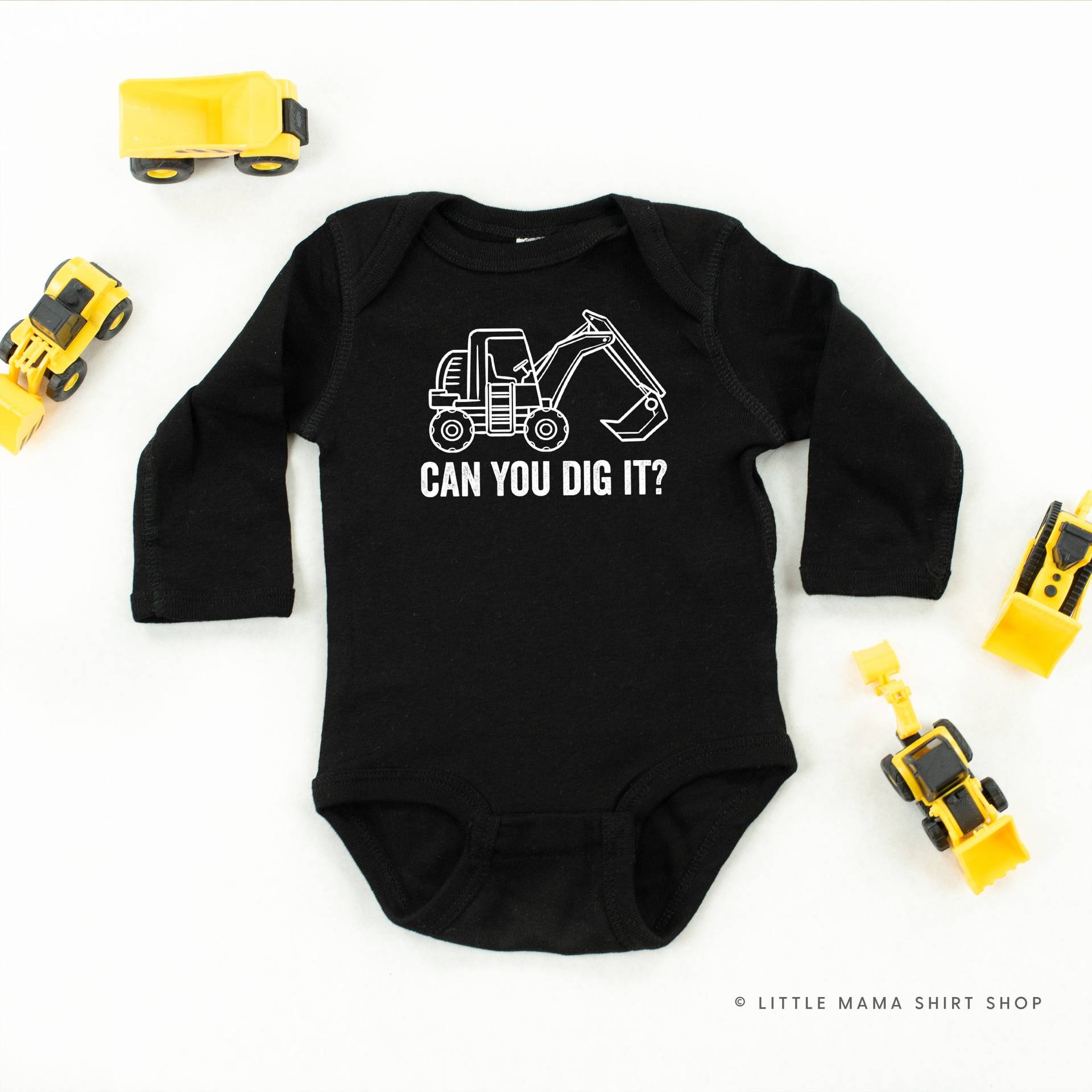 Kannst Du Es Graben? | Langarm Shirt Kleinkind Shirts Kinder Grafik T-Shirts Bau von LittleMamaShirtShop