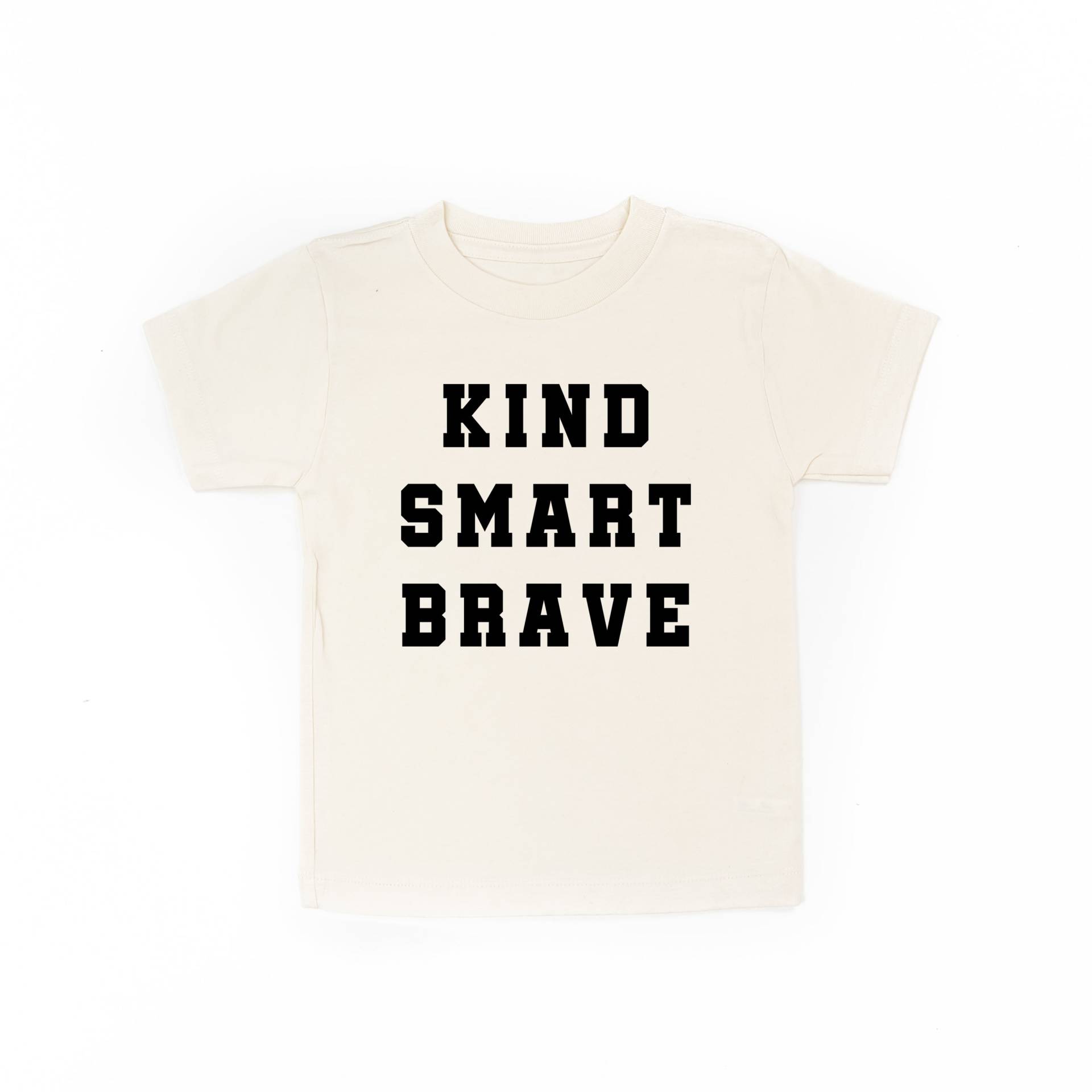 Kind Smart Brave - Varsity Kurzarm Kinder Shirt | Zurück in Die Schule Schulhemden Kid Graphic Tees T-Shirts Für Gute Laune von LittleMamaShirtShop