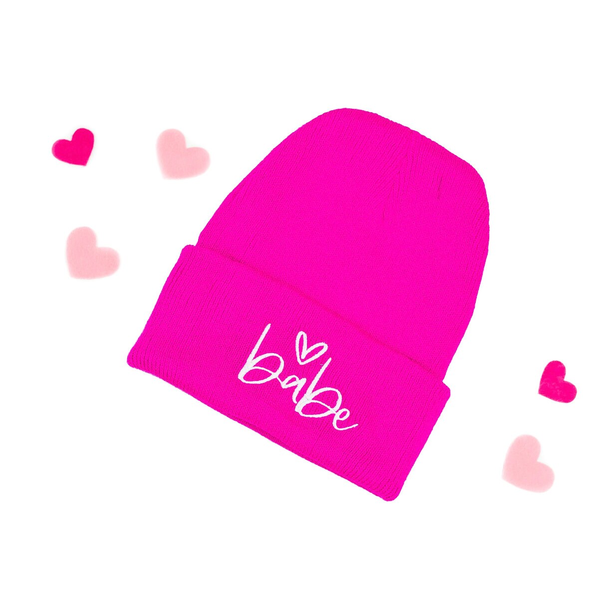 Kindermütze - Baby | Herz Oben Pink Mit Weiß | Valentine Beanie Für Mädchen Little Girl Mützen Valentinstag von LittleMamaShirtShop