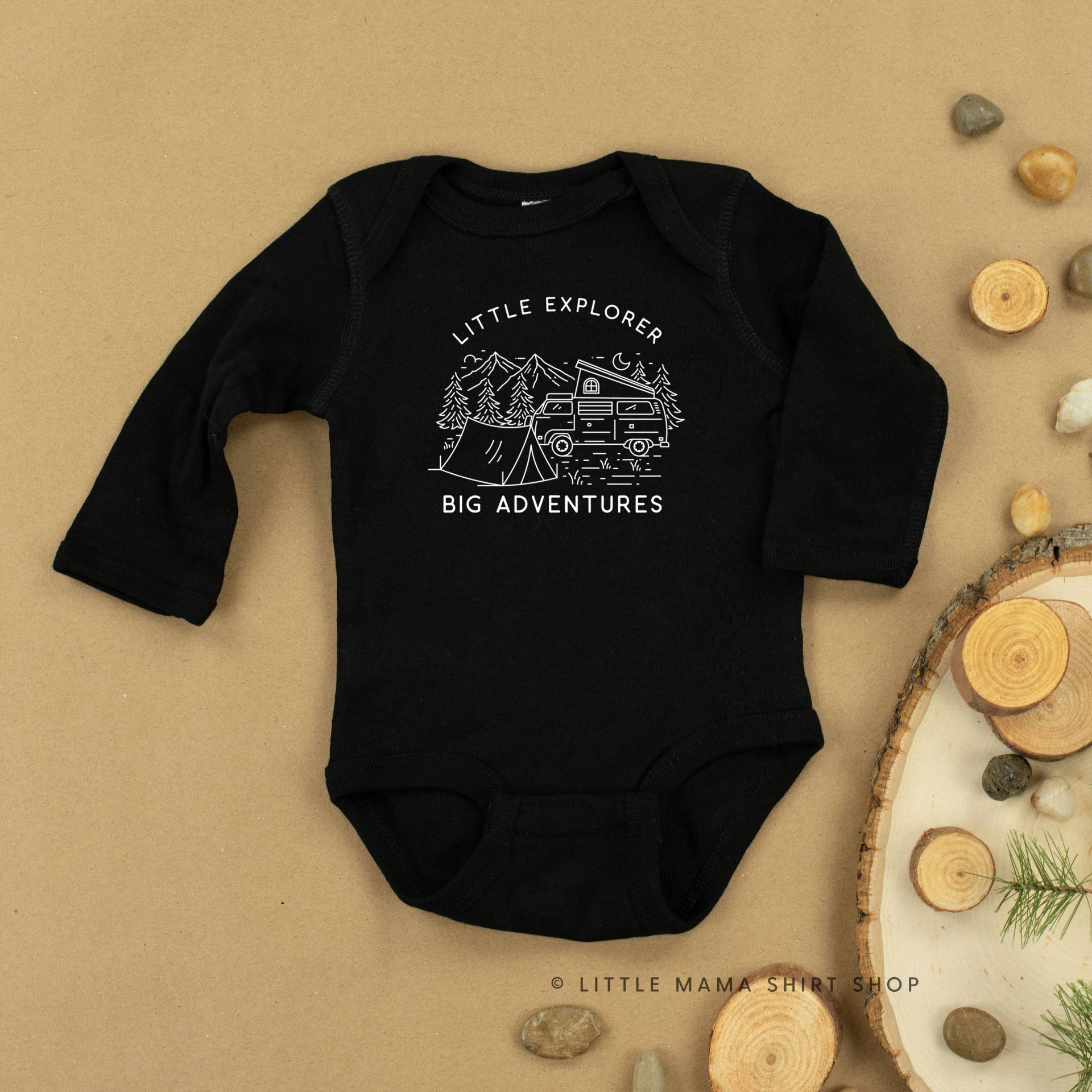 Kleine Entdecker Große Abenteuer | Langarm Shirt Kleinkind Shirts Jugend Kinder Grafik T-Shirts von LittleMamaShirtShop