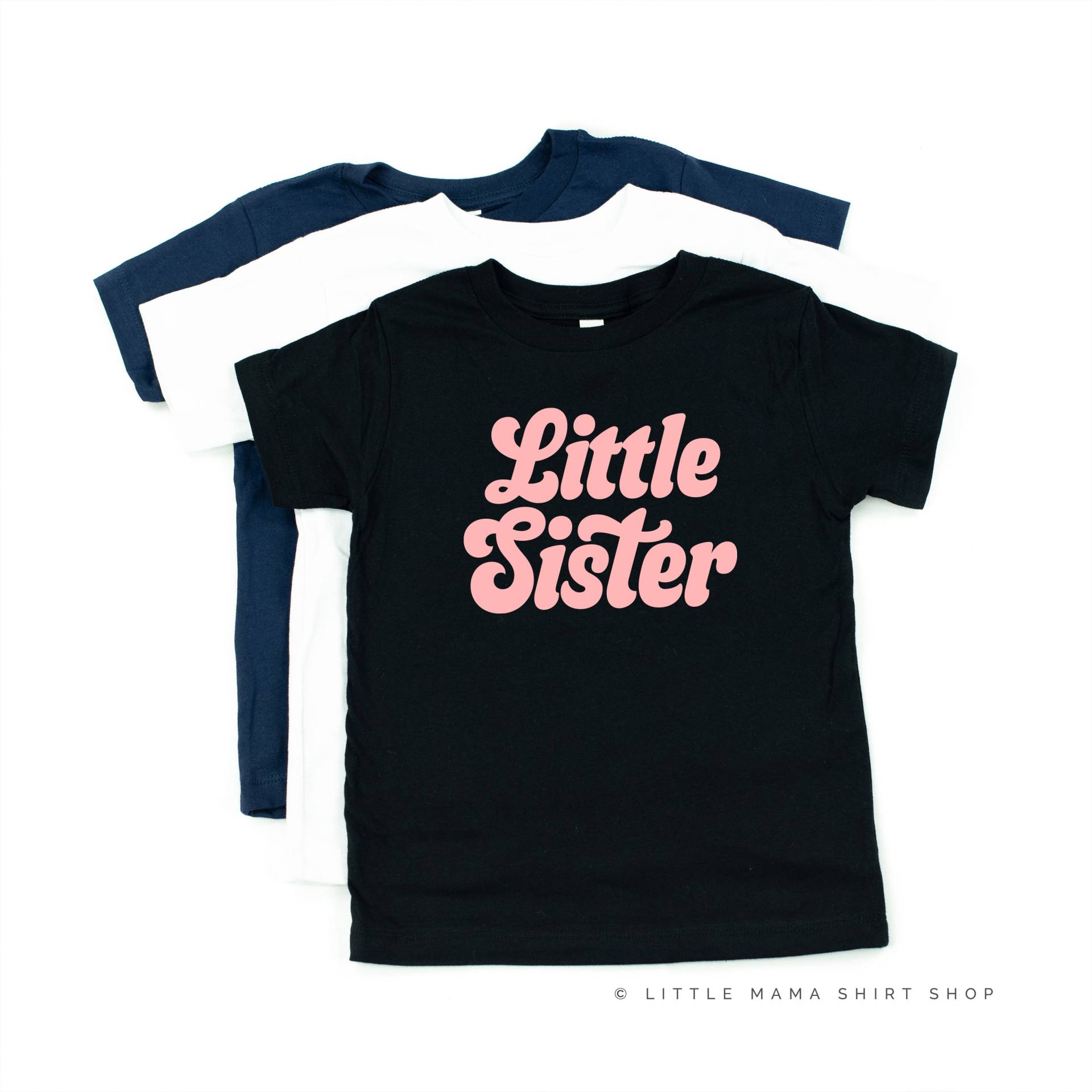 Kleine Schwester | Retro © | Kleinkind Mädchen Shirt Shirts Für Kleine T-Shirt Little Girl Baby Mädchenbande von LittleMamaShirtShop