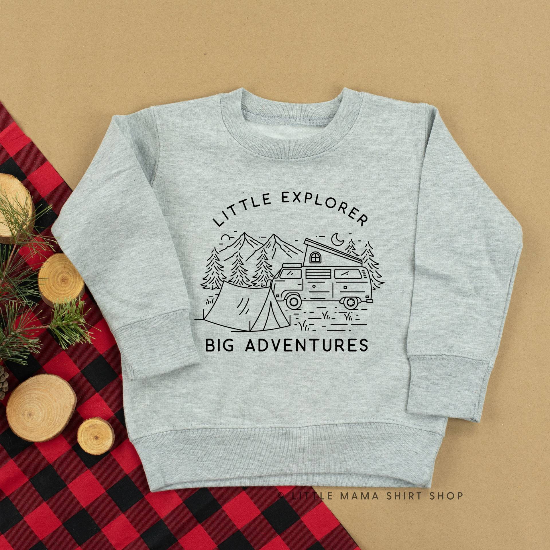 Little Explorer Big Adventures | Pullover Für Kinder Sweatshirt Mädchen Shirt Kind Grafik Kleinkind Junge von LittleMamaShirtShop