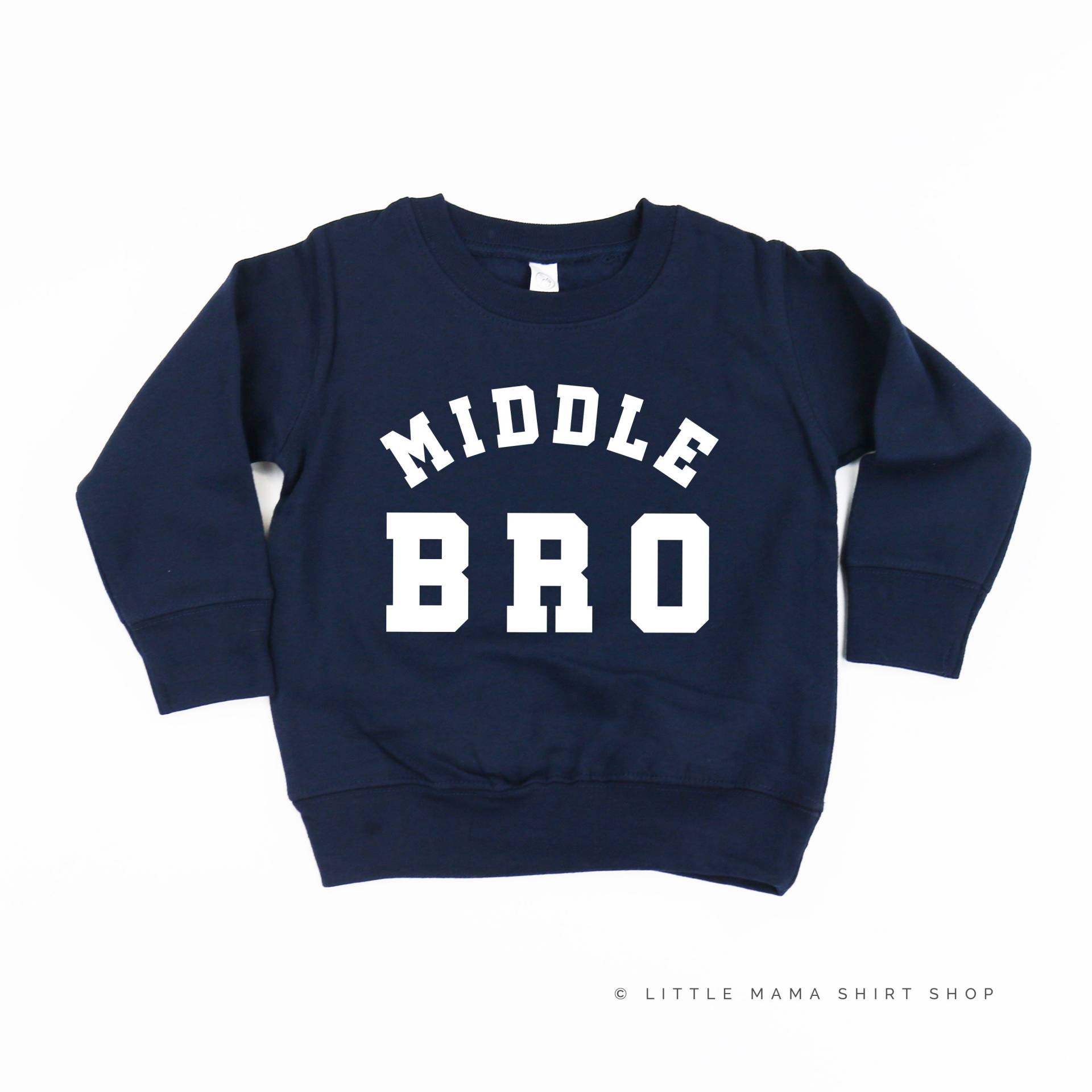 Mittlere Bro - Varsity Kinderpullover | Pullover Für Kinder Sweatshirt Kleinkind Shirt Brother Grafik Kleinkinder von LittleMamaShirtShop