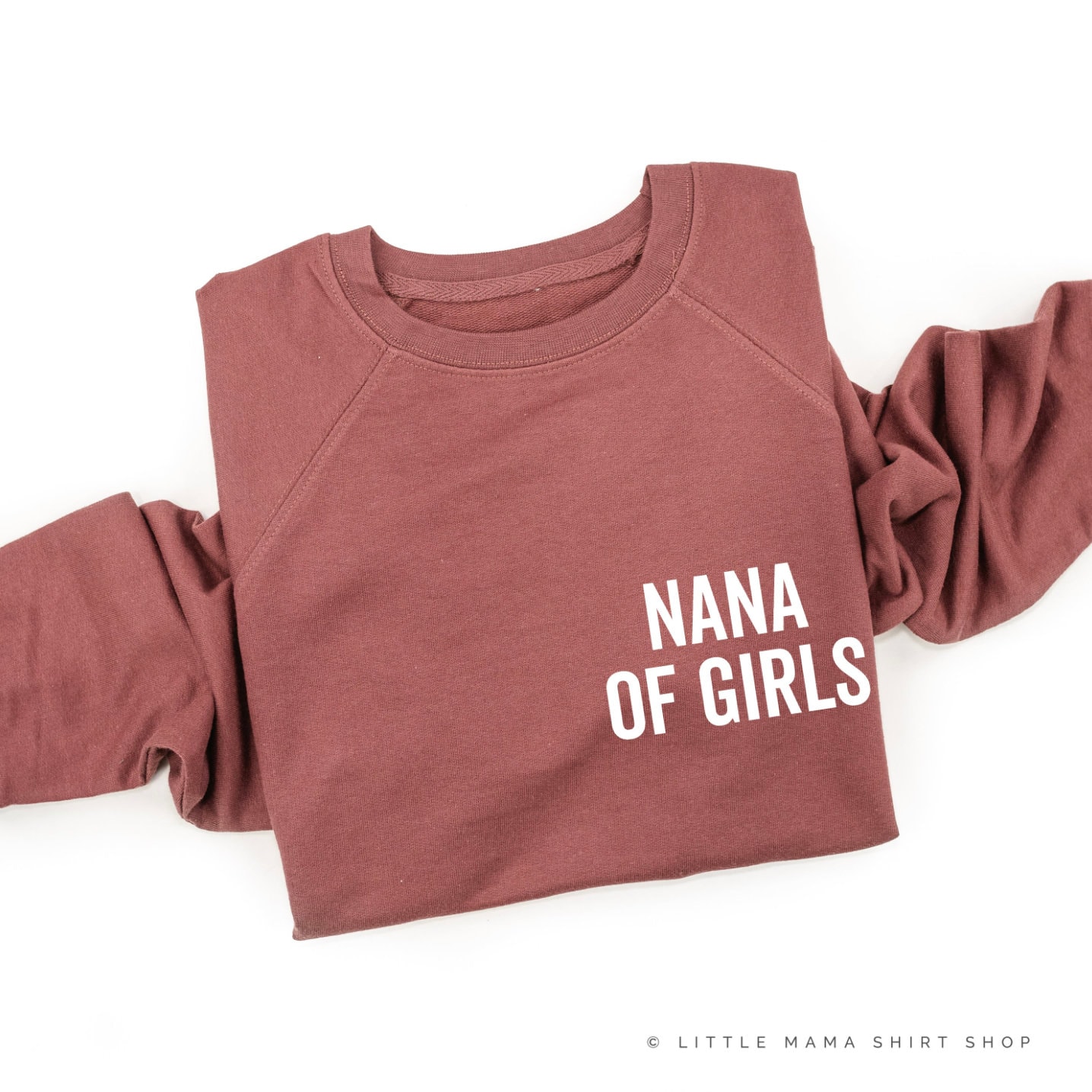 Nana Of Girls - Block Font Taschengröße | Leichter Pullover Shirt Crewneck Shirts Für von LittleMamaShirtShop